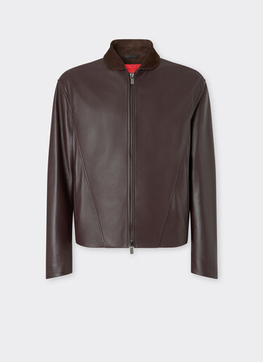 Ferrari Overshirt jacket in nappa and suede Espresso 22579f