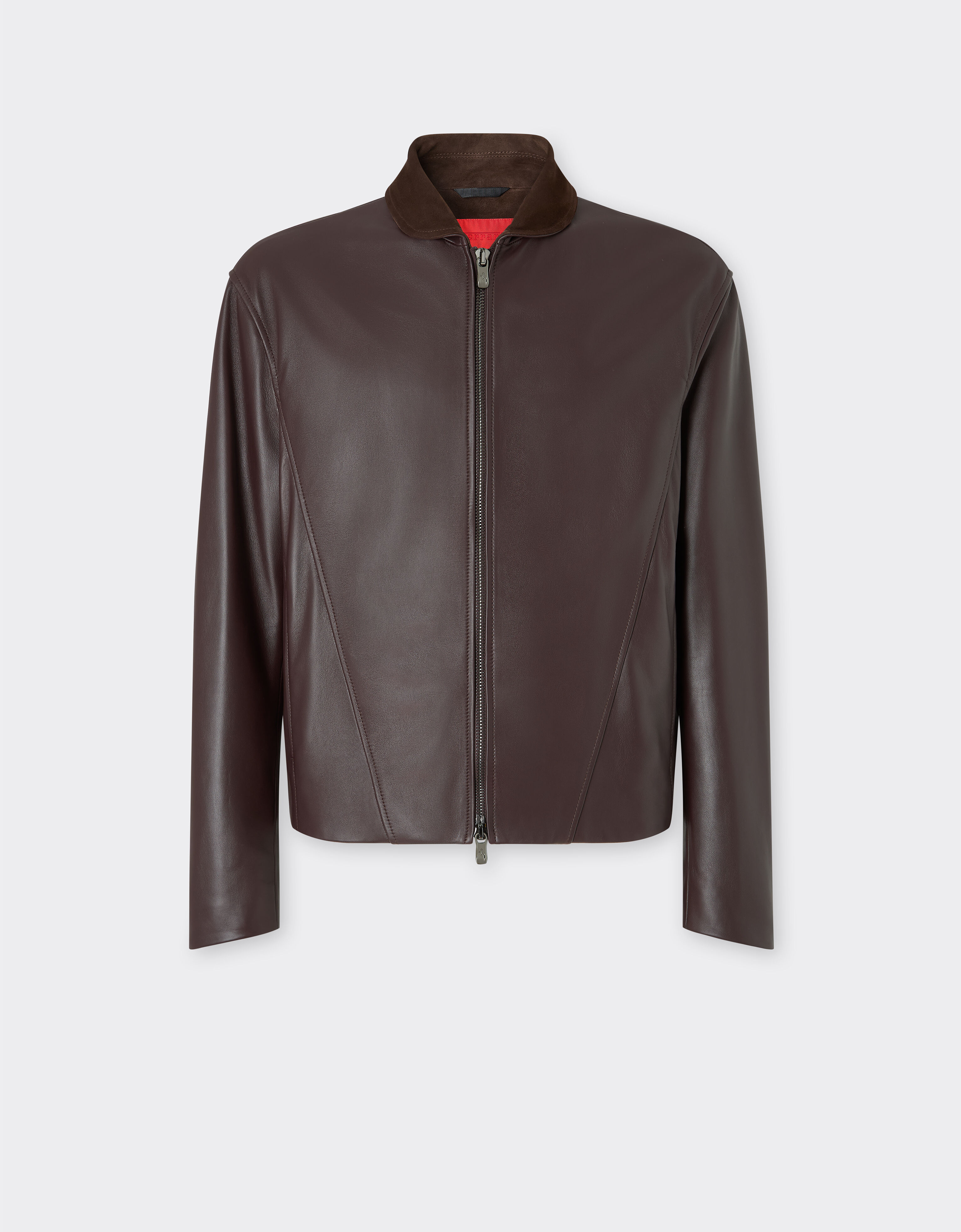 Ferrari Overshirt jacket in nappa and suede Espresso 22579f