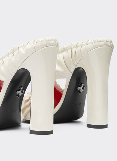 Ferrari High sandals in patent leather Ecru 22025f