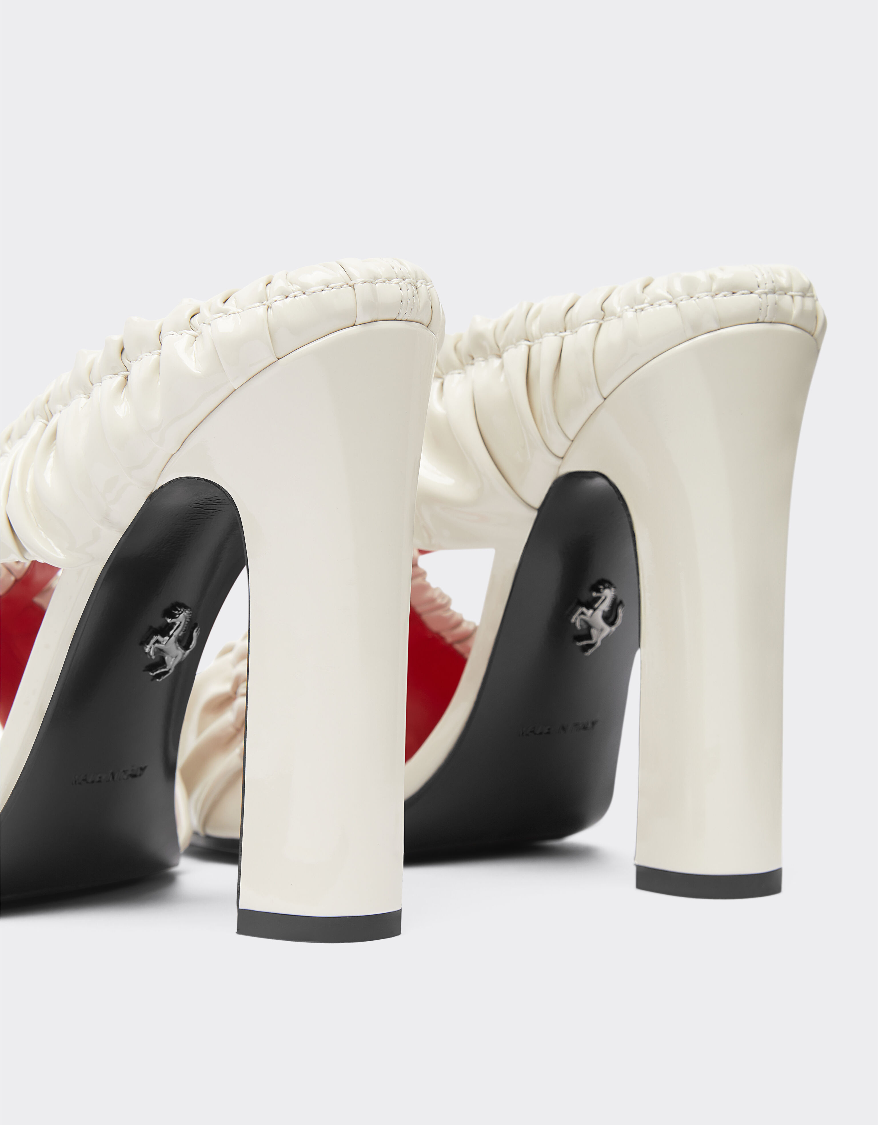 Ferrari High sandals in patent leather Ecru 22025f