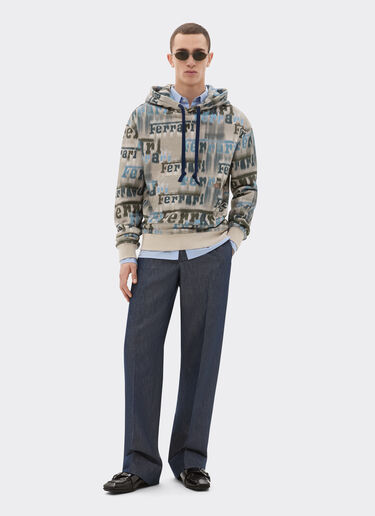 Ferrari Sweatshirt avec imprimé Ferrari Ikat Beige 22830f