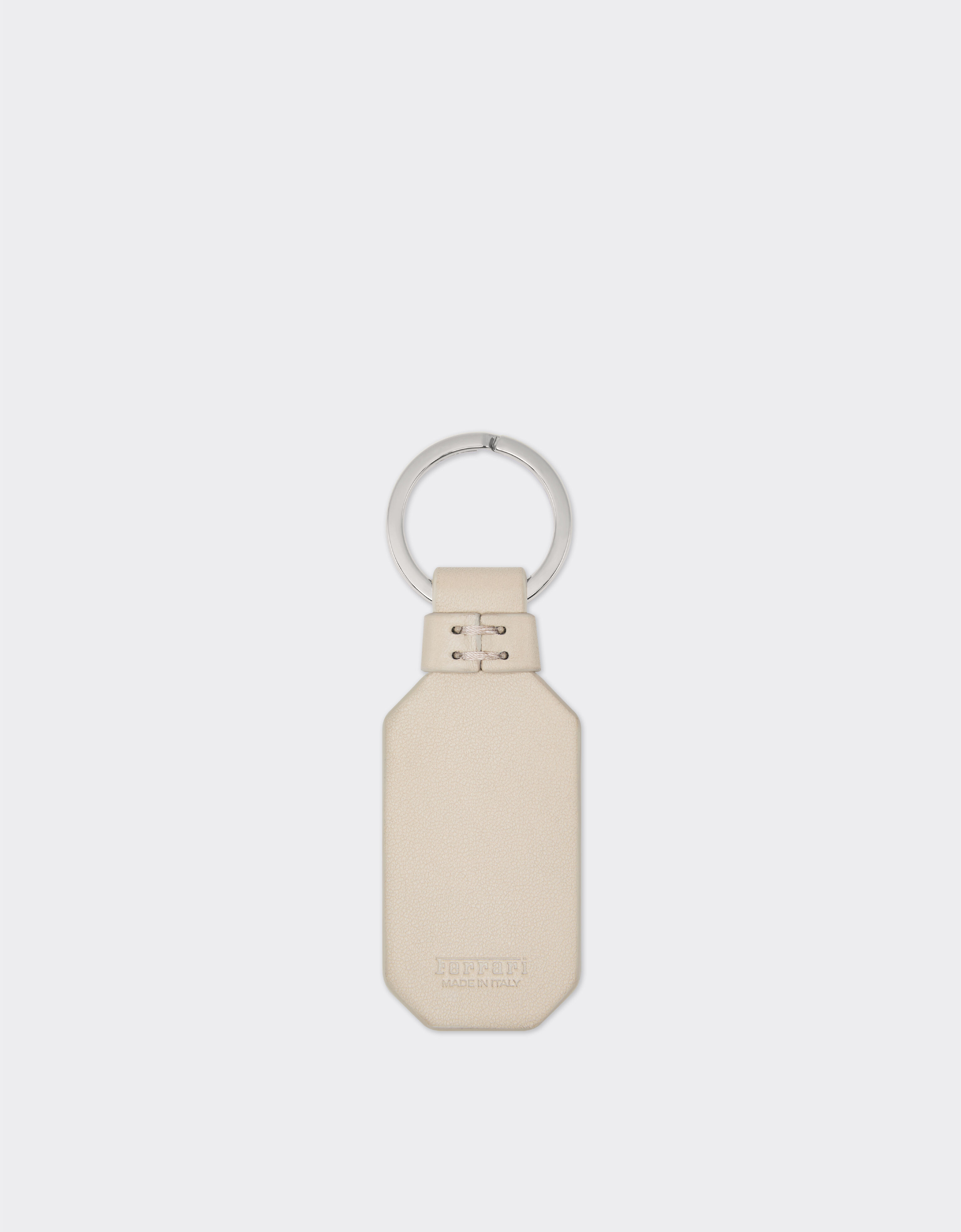 Ferrari Leather keychain with prancing horse Chalk 49222f