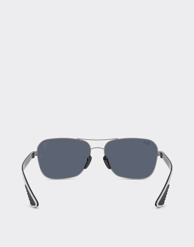 Ferrari Ray-Ban for Scuderia Ferrari RB8336M in gunmetal grey metal and light carbon fibre with dark grey lenses Ingrid LA02Cf