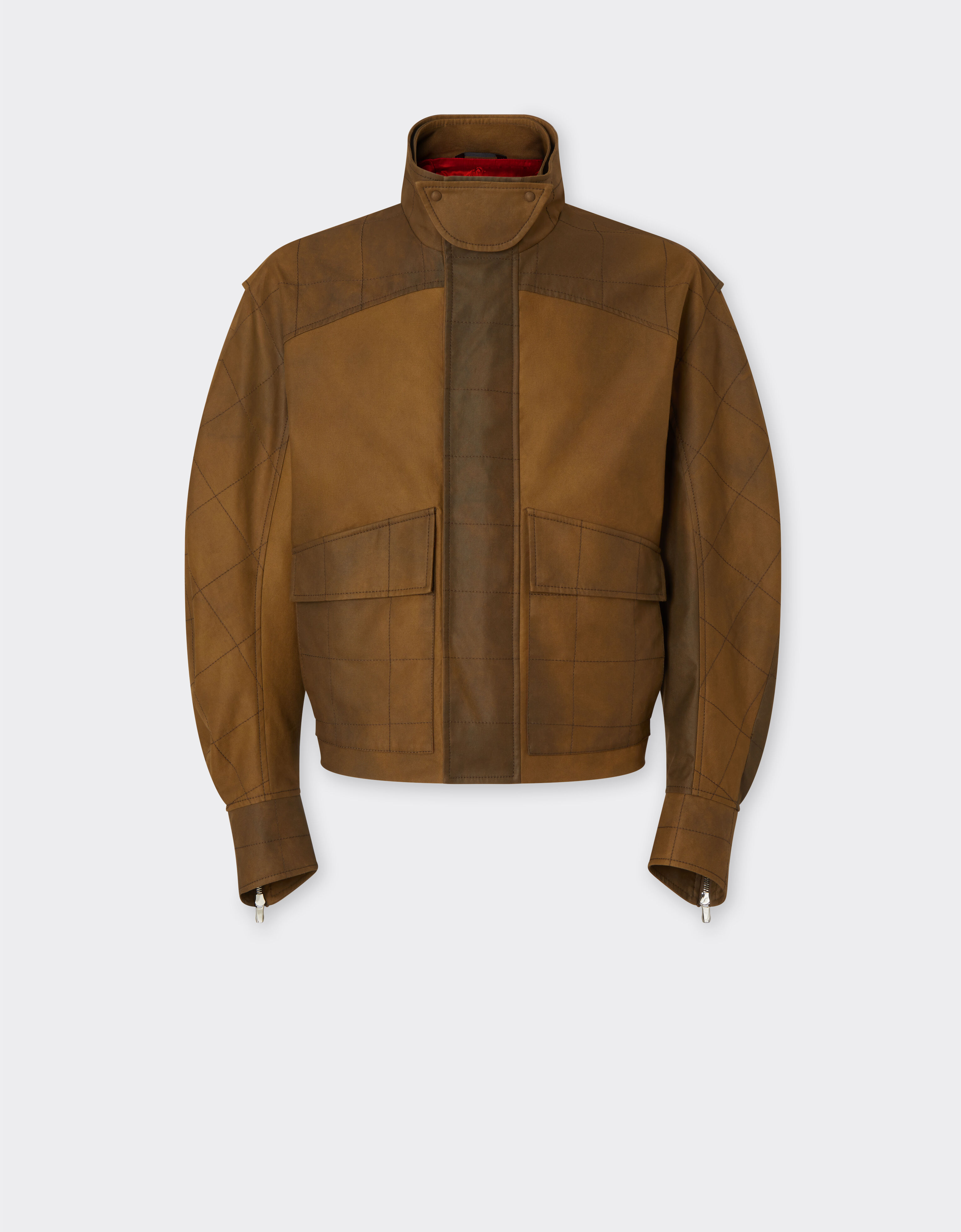 Ferrari Bomber jacket in dyed cotton twill Tabacco 22098f