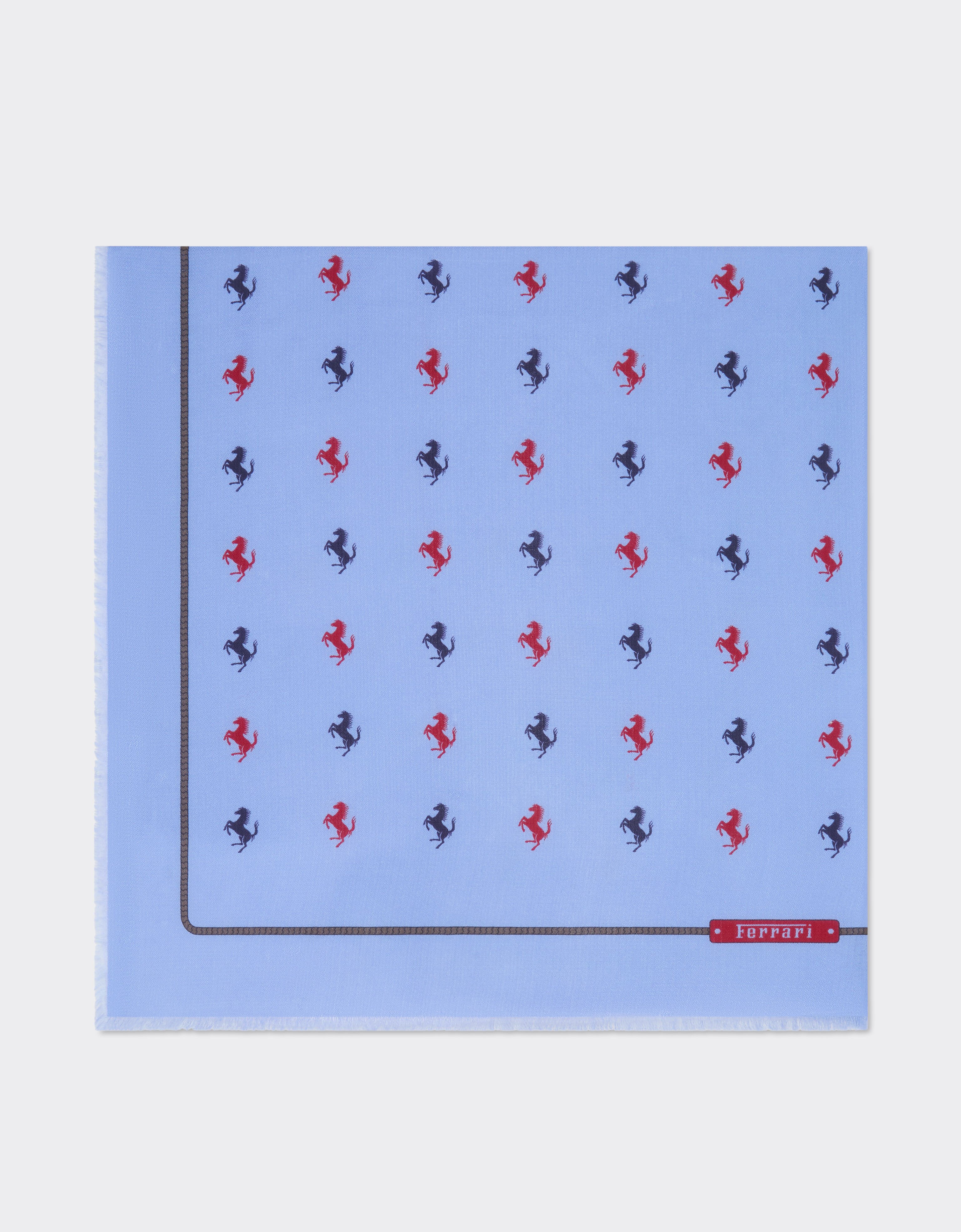 Ferrari Cotton and silk twill scarf Oxford Blue 50361f