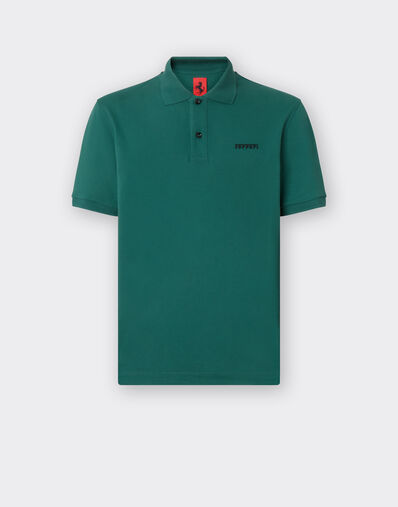 Ferrari Cotton polo shirt with Ferrari logo Ficus Green 21277f