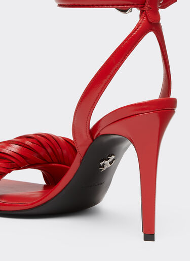 Ferrari Nappa leather heeled sandals Rosso Magma 51647f