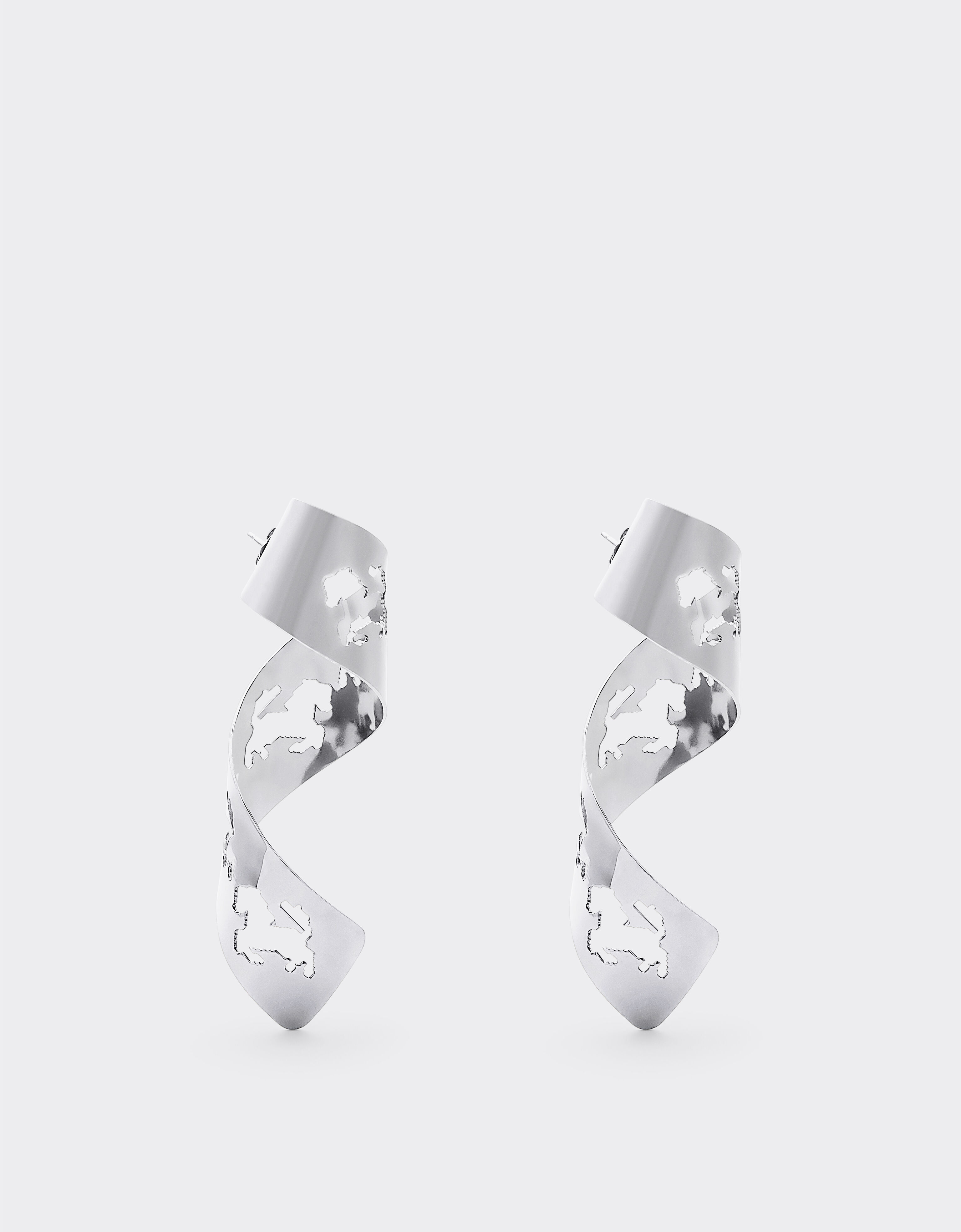 Ferrari Spiral earrings with Prancing Horse perforated pattern Charcoal 20010f