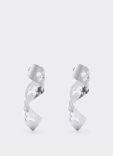 Ferrari Spiral earrings with Prancing Horse perforated pattern Charcoal 20054f
