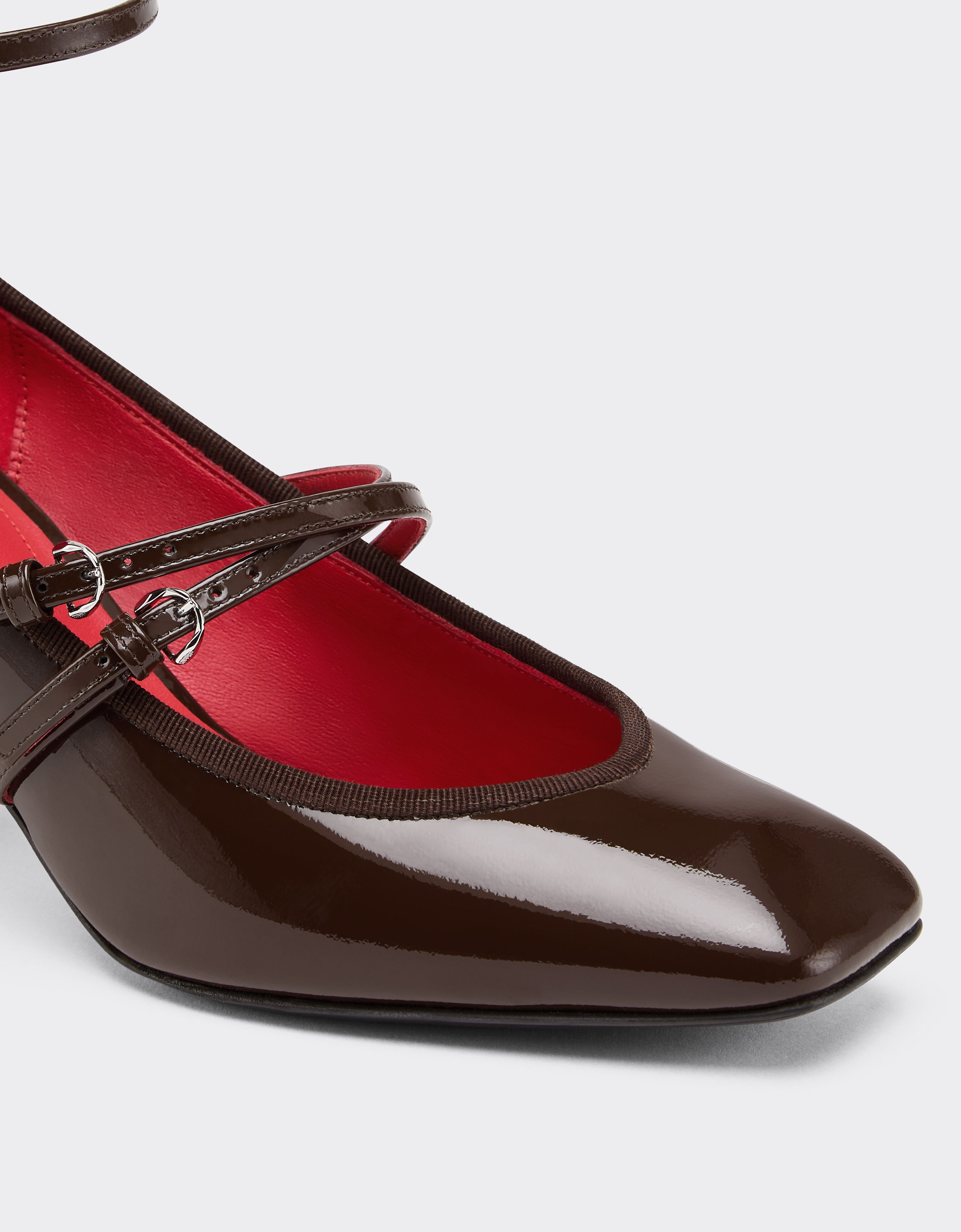 Ferrari Patent leather Mary Jane pumps Dark brown 22733f