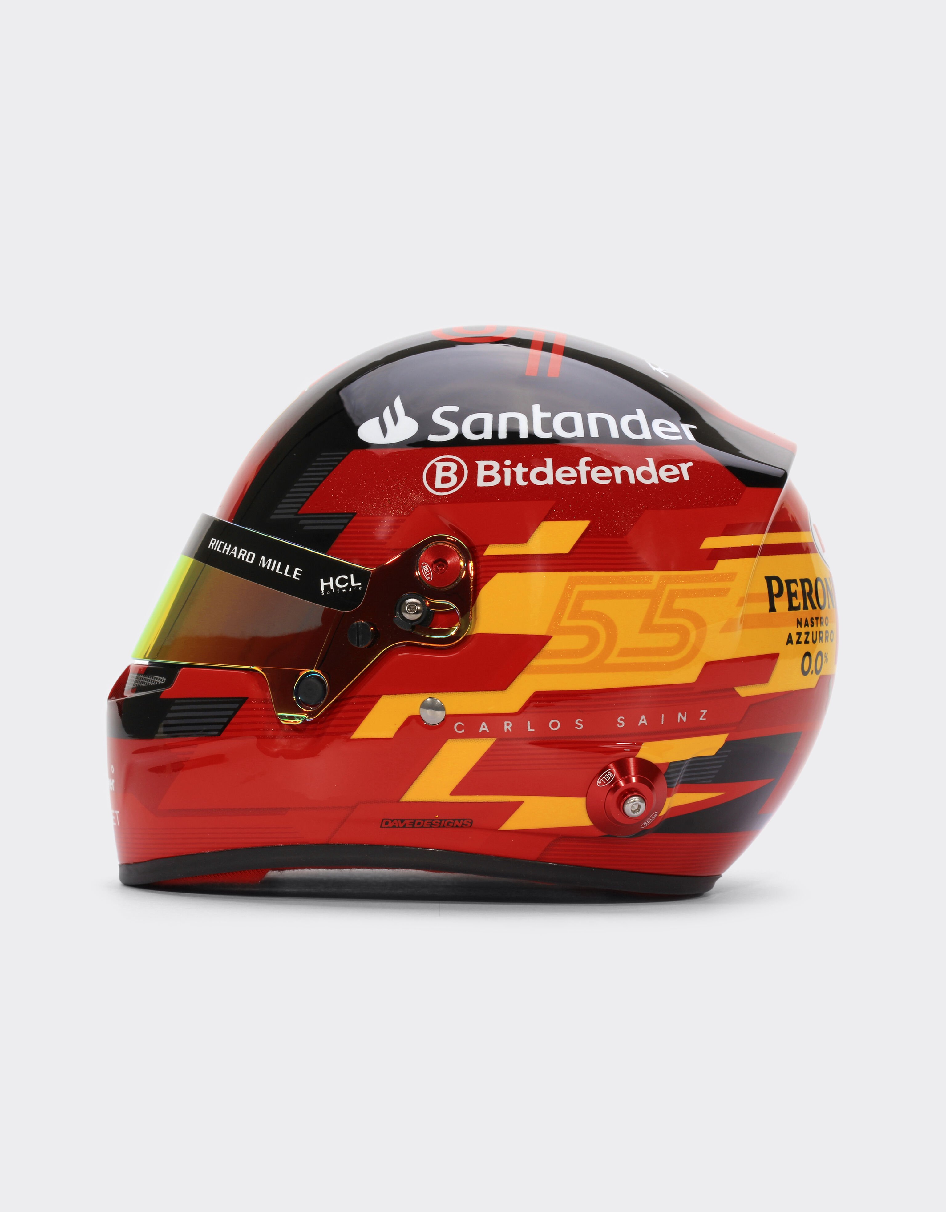 Ferrari 2024 Carlos Sainz helmet in 1:1 scale Red F1343f