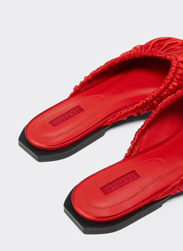 Ferrari Satin sliders with gathered motif Rosso Dino 22027f