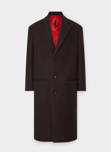 Ferrari Double wool single-breasted coat Dark Brown 20943f