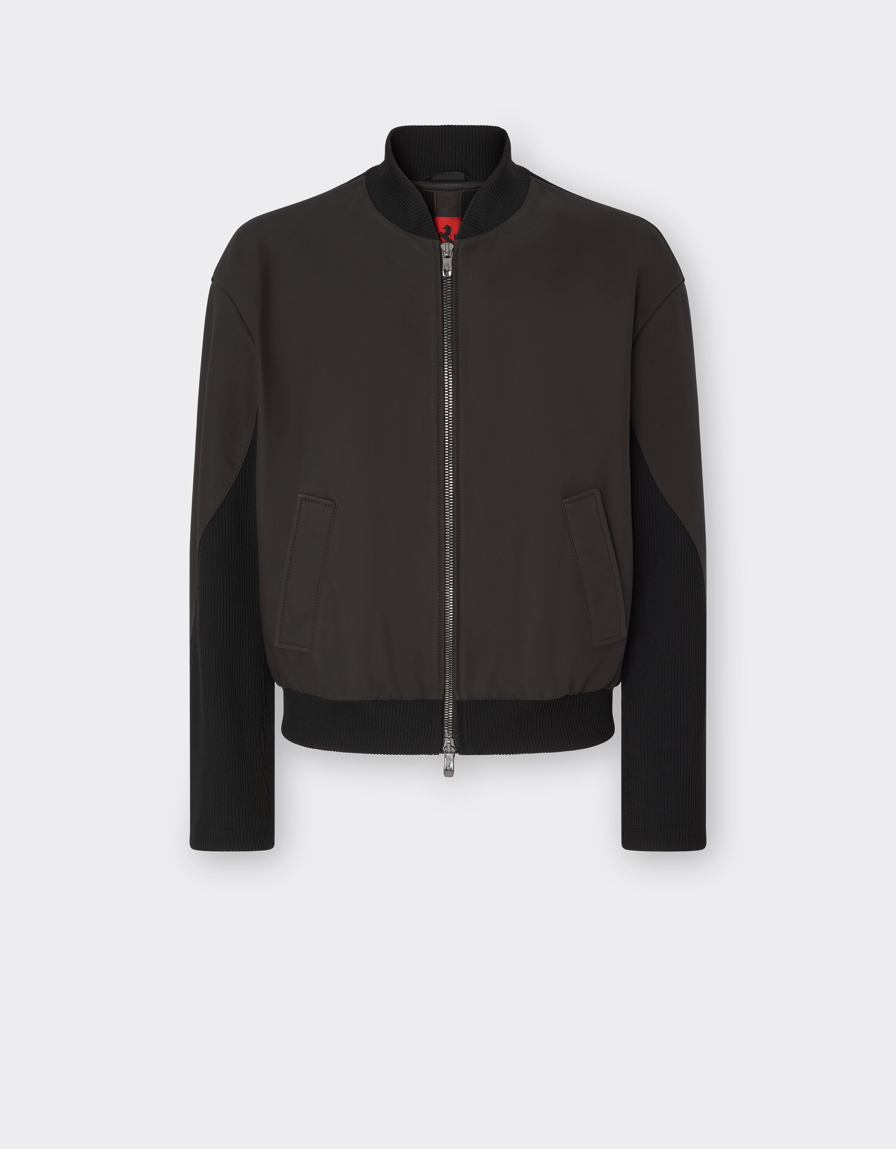 ${brand} Rubberized nappa leather and mesh bomber jacket ${colorDescription} ${masterID}