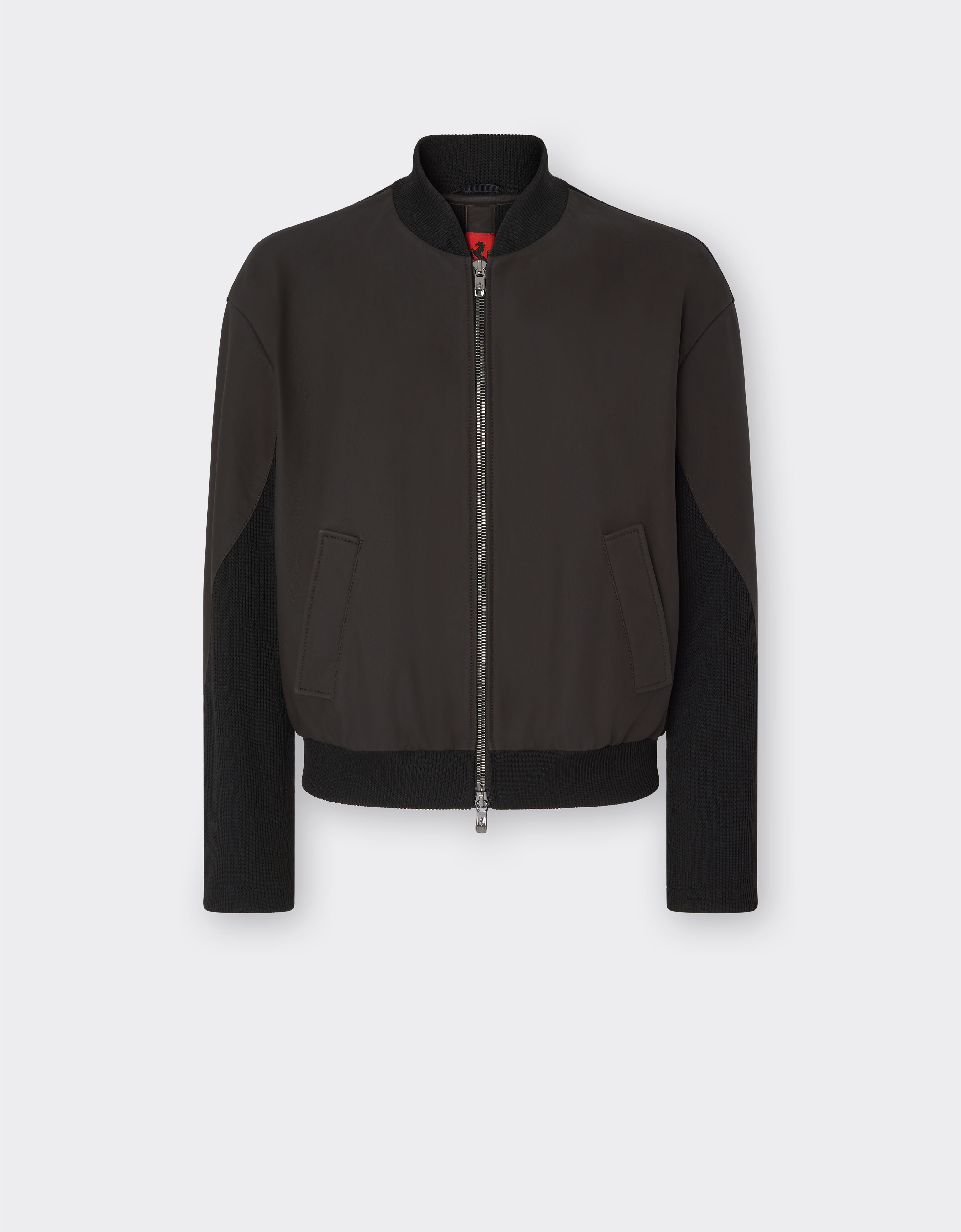 Ferrari Giacca bomber in nappa gommata e mesh Dark brown 20967f