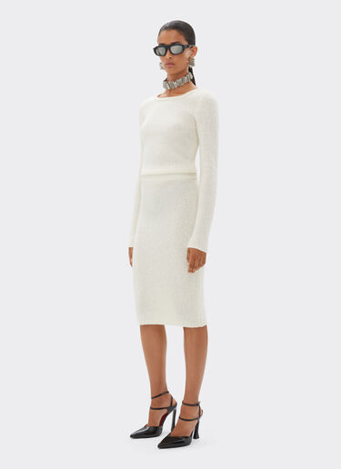 Ferrari Pencil skirt in cashmere and merino wool Ivory 21661f