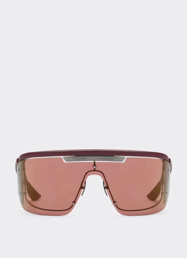 Ferrari Gafas de sol Ferrari de edición limitada de metal y cuero con cristales rojo oscuro Rojo oscuro LA0F5f