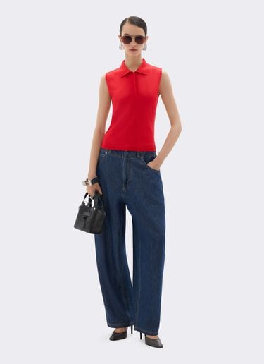 Polo sin mangas de cachemira y seda Ferrari Polo sin mangas de cachemira y seda Rosso Magma CKWPO0004KWS0006f