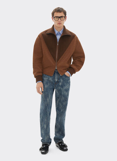 Ferrari Bomber jacket in Q-Cycle® cotton twill Espresso 22605f