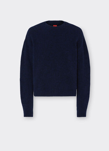 Ferrari Alpaca and wool sweater with Ferrari label Navy 21044f