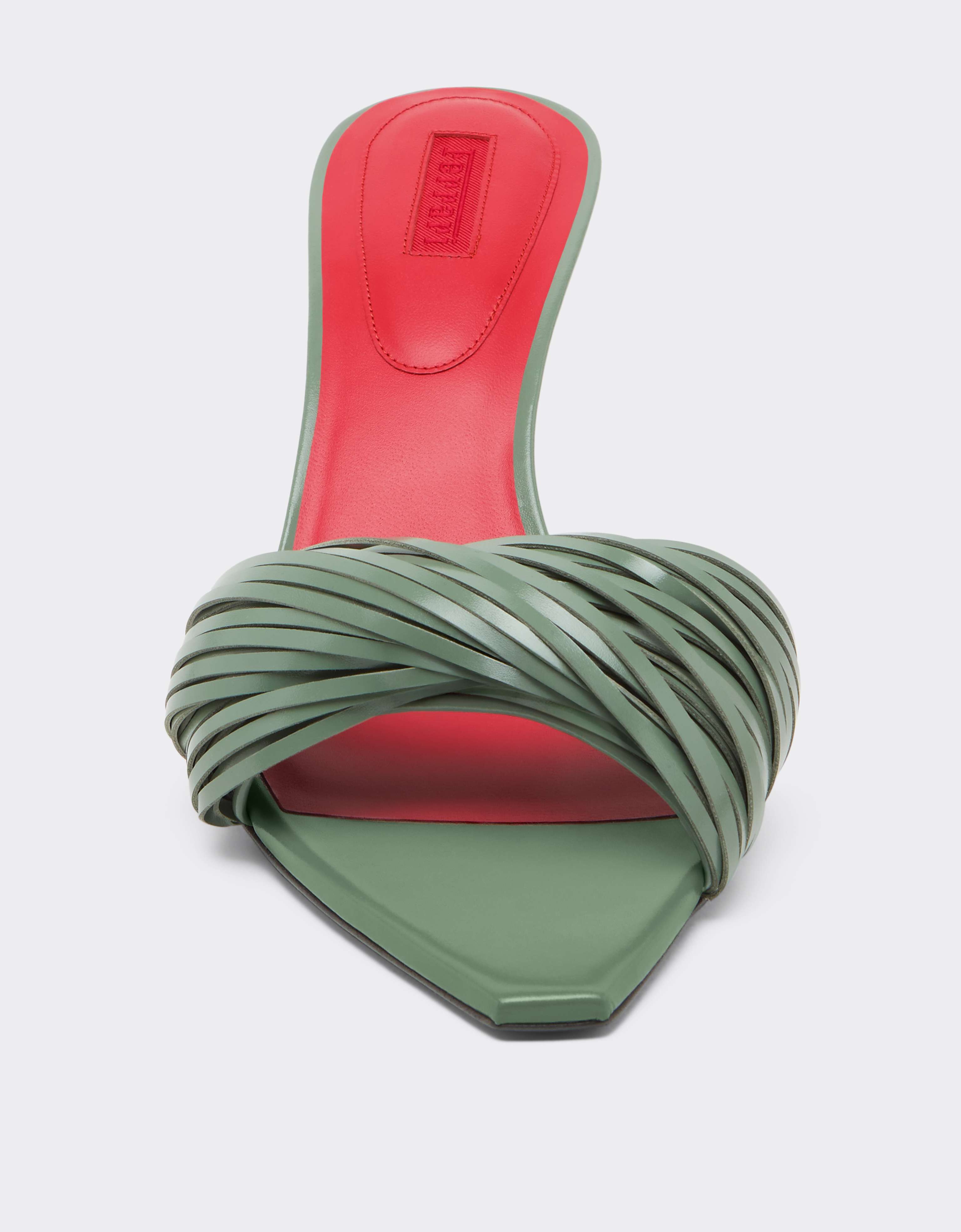 Ferrari Leather Mules with Carved Fringes Salvia CSWML0004XL00007f