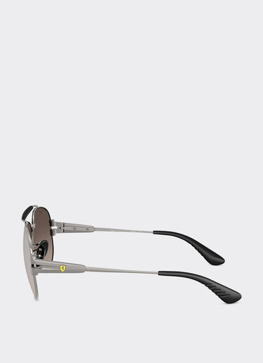 Ferrari Ray-Ban for Scuderia Ferrari RB3762M in metallo canna di fucile con lenti polarizzate grigie sfumate Ingrid LA016f