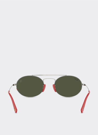 Ferrari Ray-Ban for Scuderia Ferrari RB3775M in silver and red metal with green lenses Silver LA0ECf