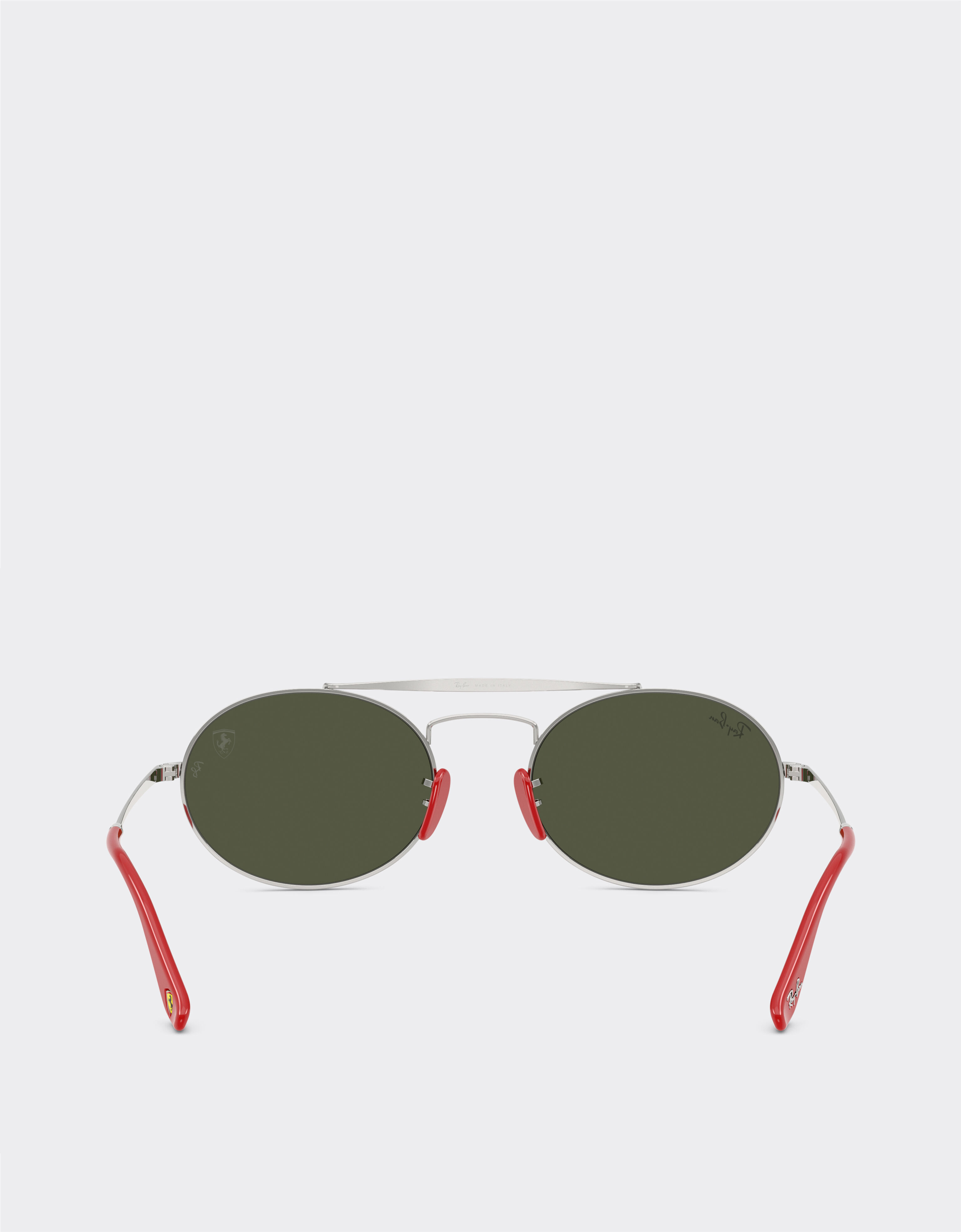 Ferrari Ray-Ban for Scuderia Ferrari RB3775M in silver and red metal with green lenses Silver LA0ECf