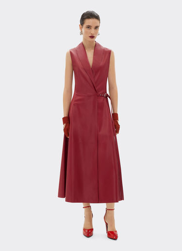 Ferrari Long dress in draped nappa leather Maison Red 22100f