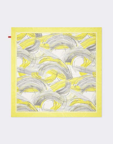 Ferrari Foulard in printed silk twill Giallo Modena 21930f