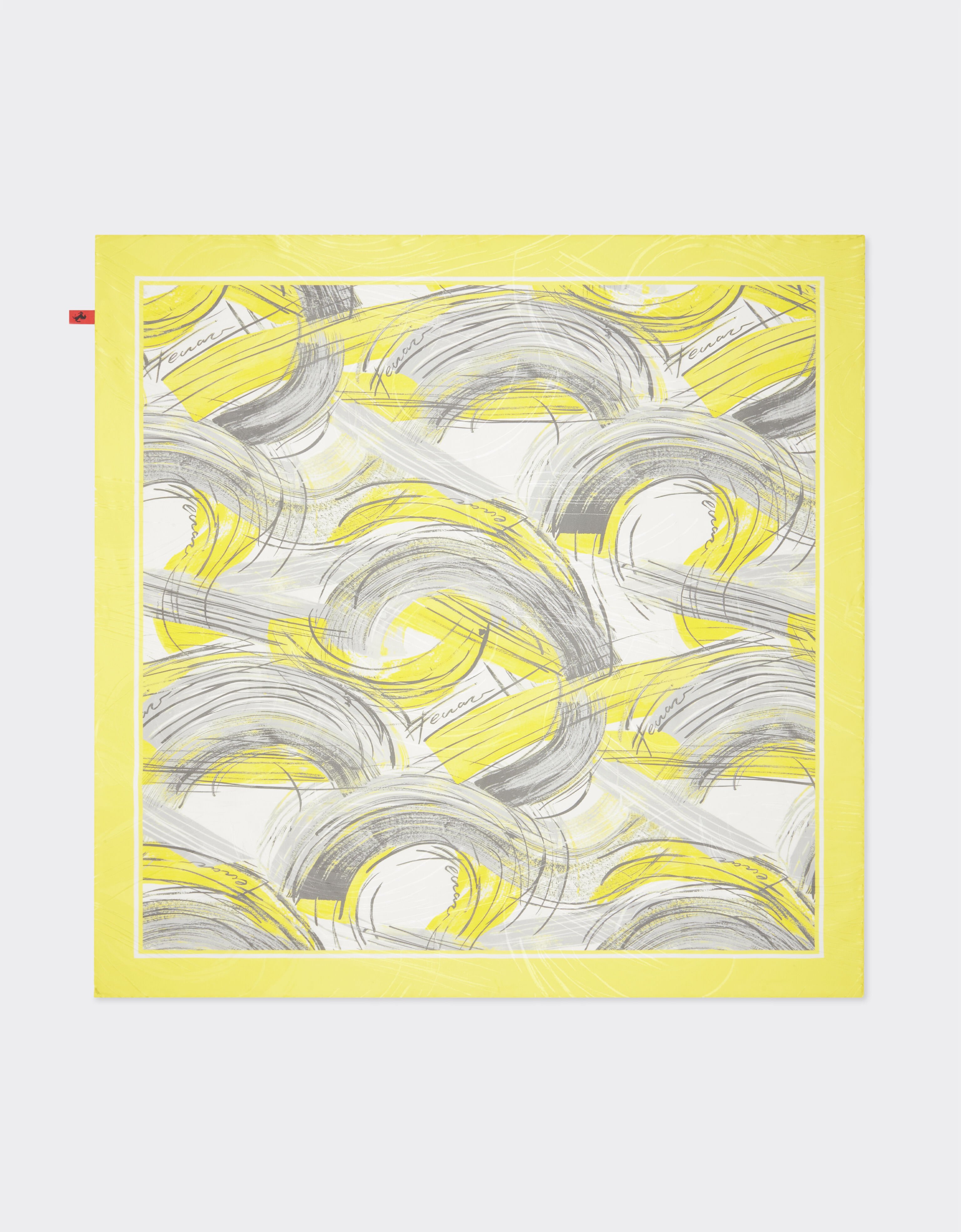 Ferrari Foulard in printed silk twill Giallo Modena 21930f