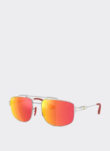 Ferrari Ray-Ban pour Scuderia Ferrari RB3789M en métal argenté avec verres gris miroir rouge Silver LA0JJf
