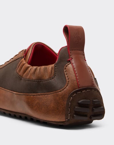 Ferrari Driver sneakers in nylon, suede, and leather Ebony 50768f