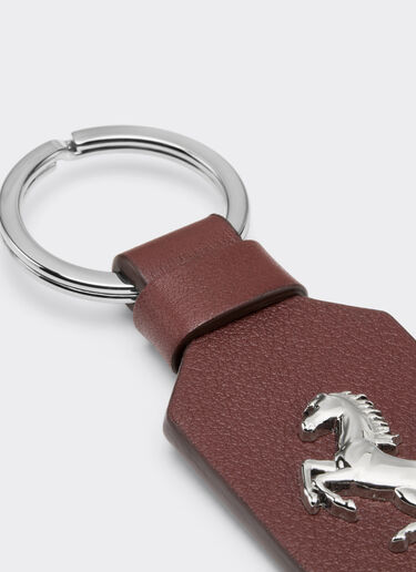 Ferrari Llavero de cuero con caballo rampante Espresso 49222f
