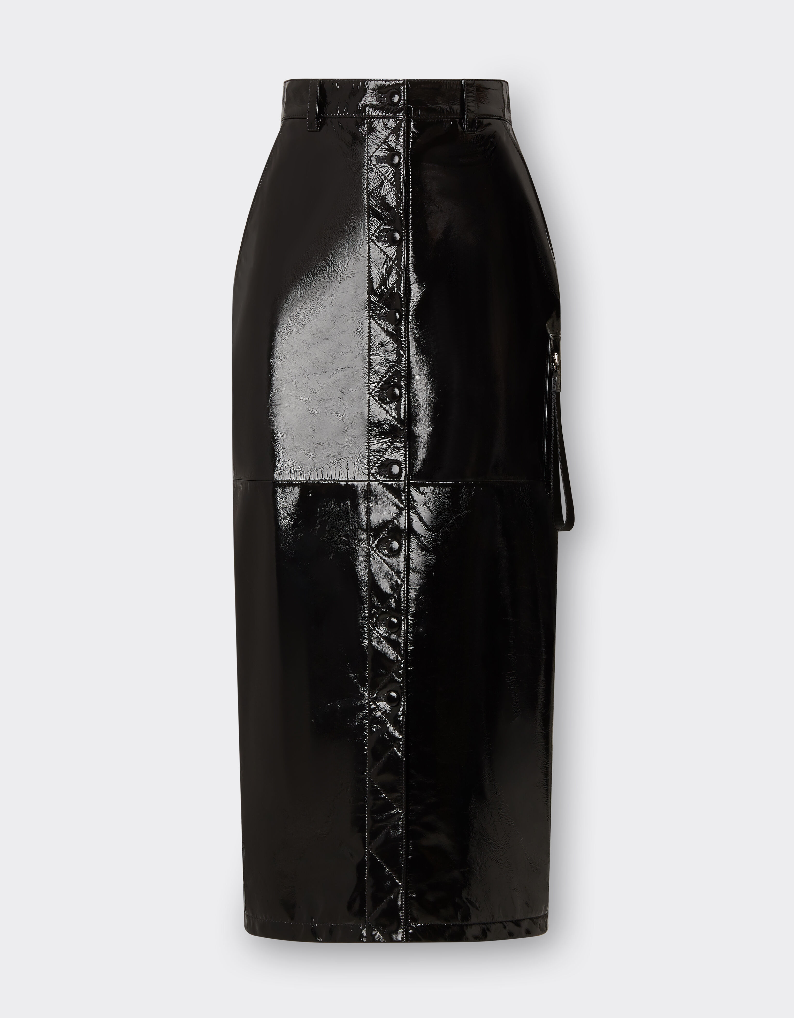 Ferrari 覆层皮革迷笛半裙 黑色 48335f