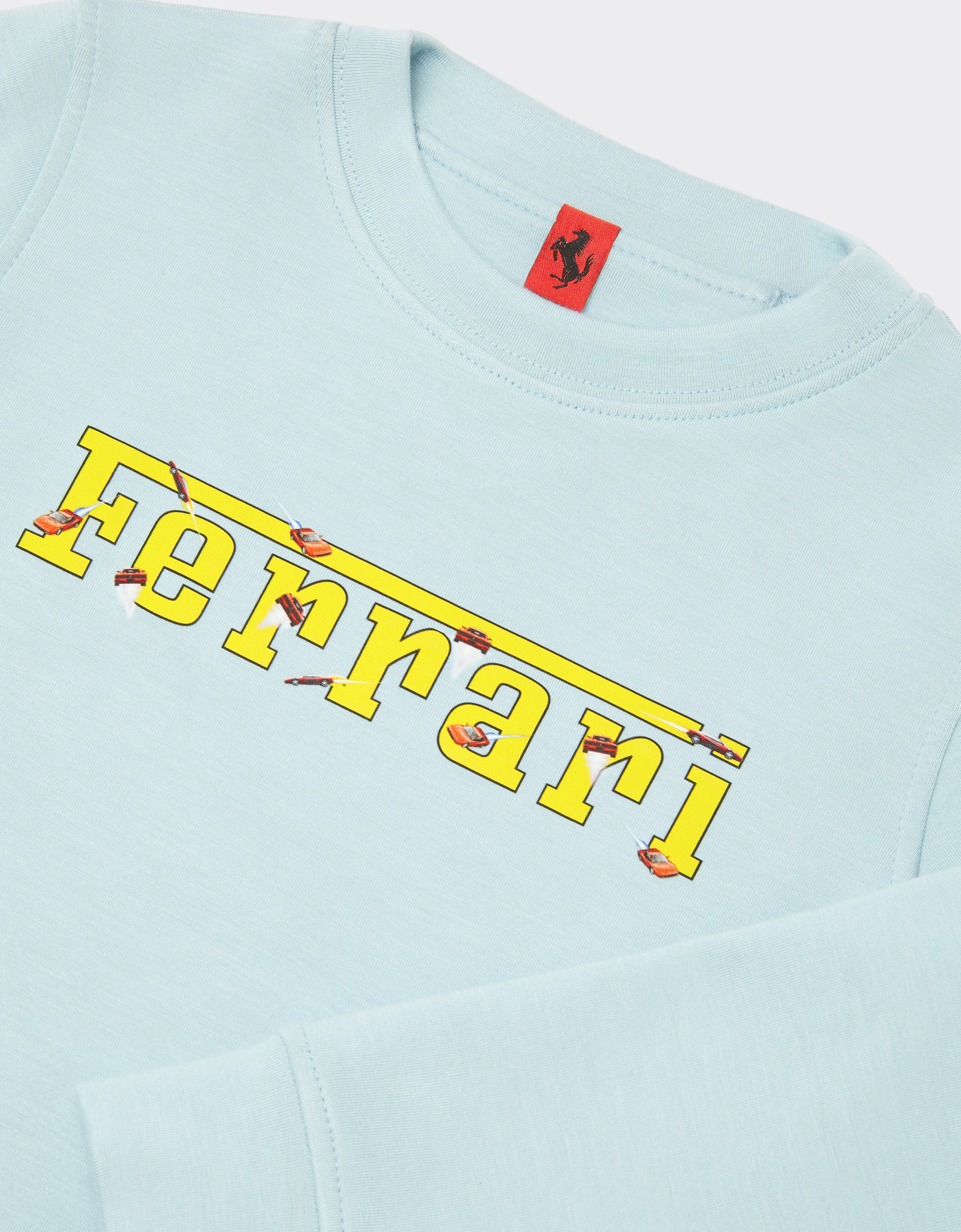 Ferrari Sweat-shirt enfant en scuba avec logo Ferrari Bleu clair 20159fK