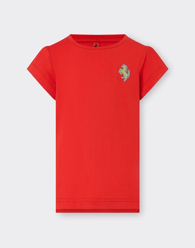 Ferrari Cotton top with Prancing Horse patch Rosso Corsa 48522fK