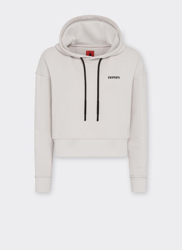 Ferrari Hooded sweatshirt with Ferrari logo Ecru 21274f