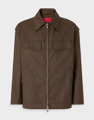 Ferrari Technical gabardine jacket with a vintage effect Khaki Green 49921f