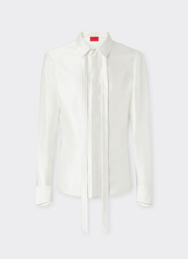 Ferrari Satin shirt with micro-stripe pattern Ivory 49929f