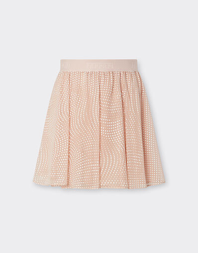 Ferrari Minifalda de gasa de seda con estampado Cavallino Dots Nude 22461f