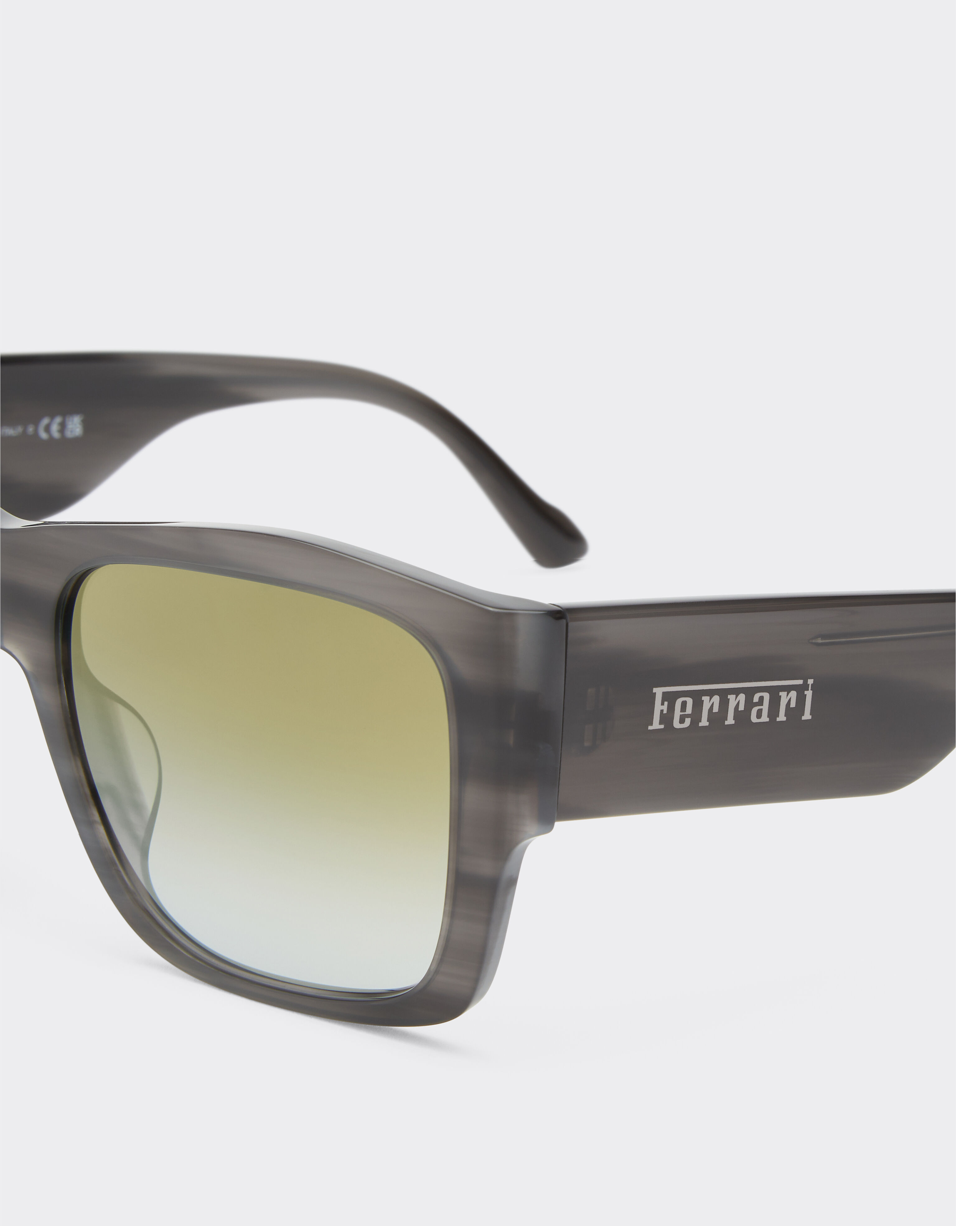 Ferrari Ferrari sunglasses in striped grey acetate with gradient green mirror lenses Ingrid F1265f