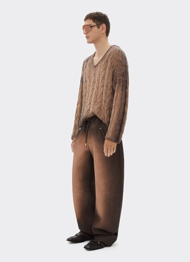 Ferrari Pantalon en cuir aérographié Marrone Scuro 51436f