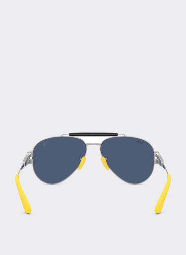 Ferrari Ray-Ban for Scuderia Ferrari RB3762M in silver-tone metal with blue lenses Silver LA01Bf