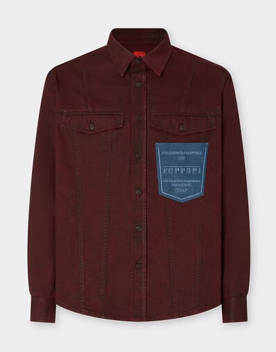 Ferrari Chaqueta overshirt de algodón reacondicionada por Ferrari Burdeos 49999f