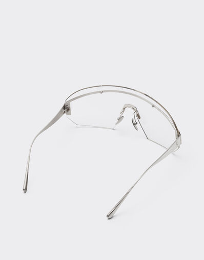 Ferrari Gafas de sol Ferrari de metal plateado con pantalla transparente Silver LA0LJf