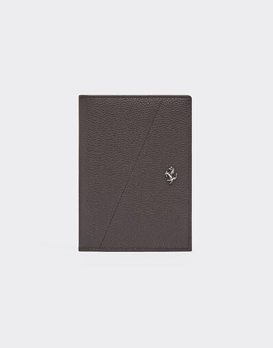 Ferrari Grained leather passport holder Dark Brown 21432f