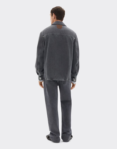 Ferrari Pantalon cinq poches en denim marbré Gris Granit 50875f