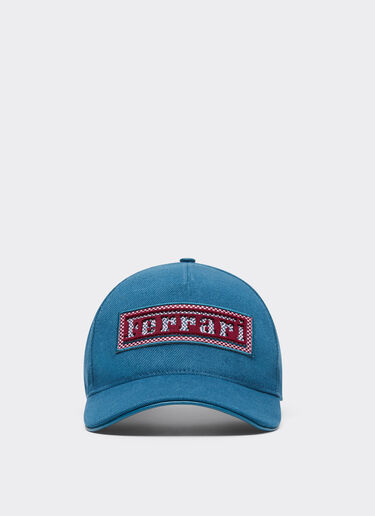 Ferrari Cotton and leather baseball cap with Ferrari patch Peacock 22698f