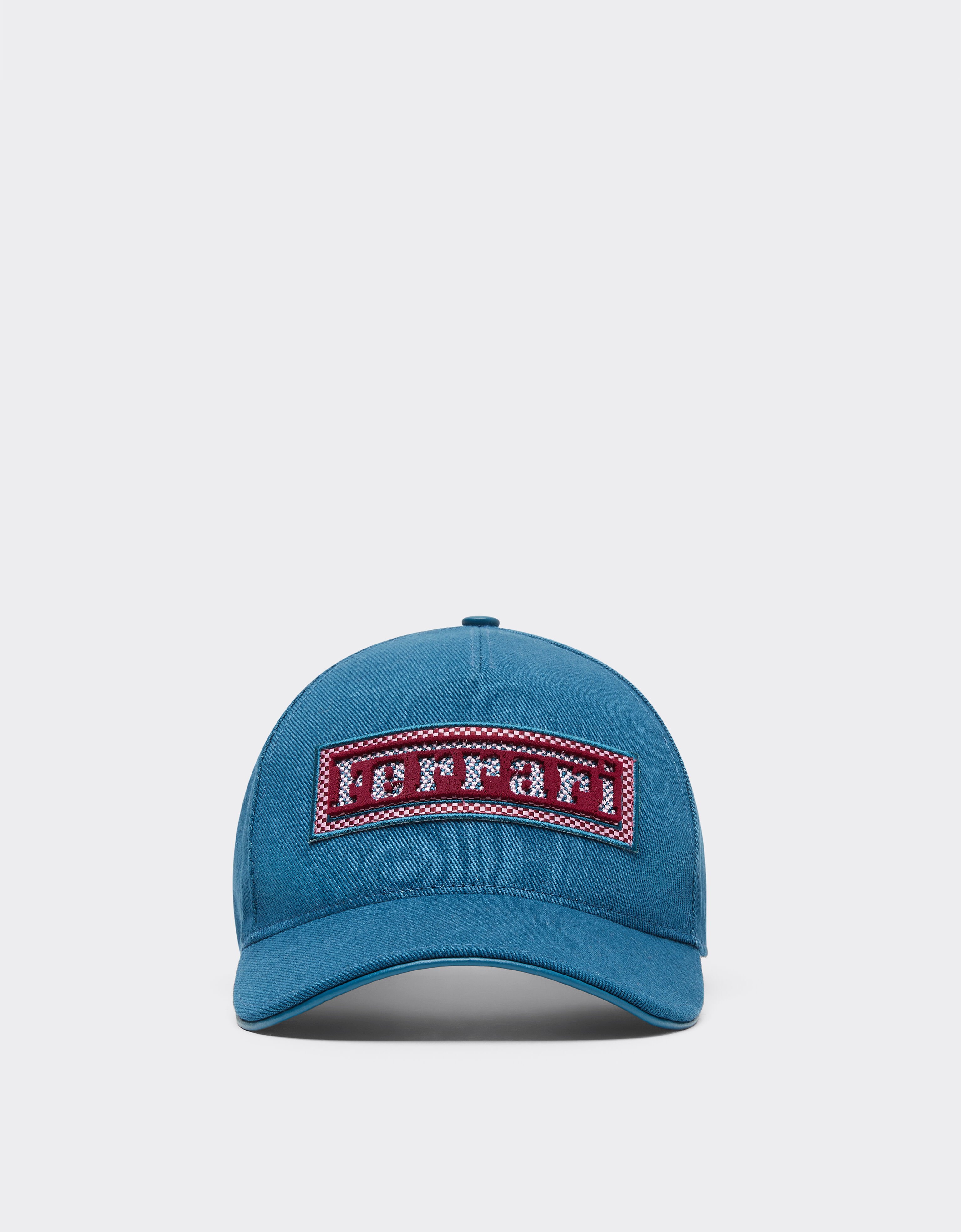 Ferrari Cotton and leather baseball cap with Ferrari patch Peacock 22698f